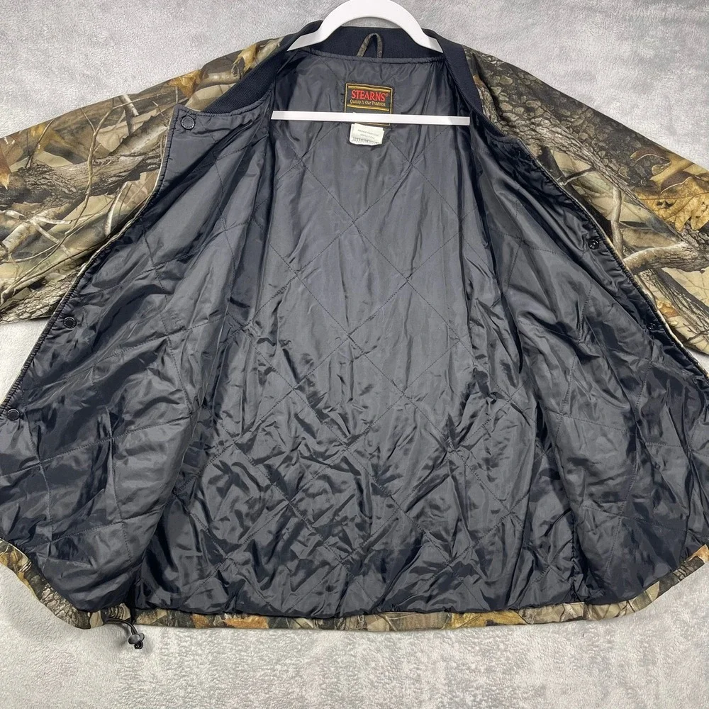 Stearns Bomber Jacket Mens Medium Camo Realtree Hardwoods DryWear Quilted